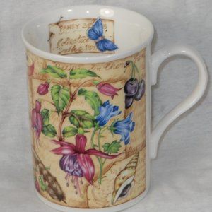 colorful floral coffee mug. Crown Regal UK Pansy Series